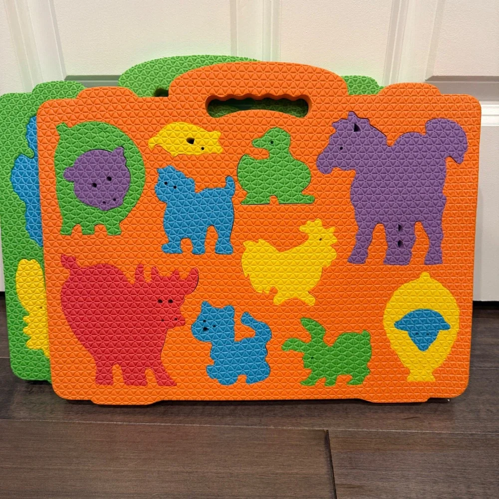 Imaginarium Kids Foam Puzzle Mat Set 4 Pack Dinosaurs Safari Sea Farm Shapes